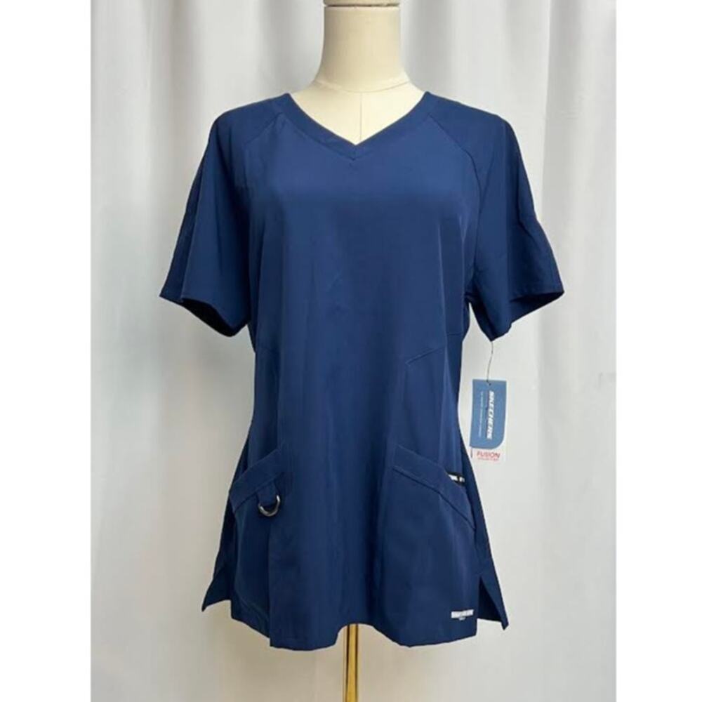 NWT! Skechers by Barco Women's 3-Pocket STRETCH V-Neck‎ Scrub M